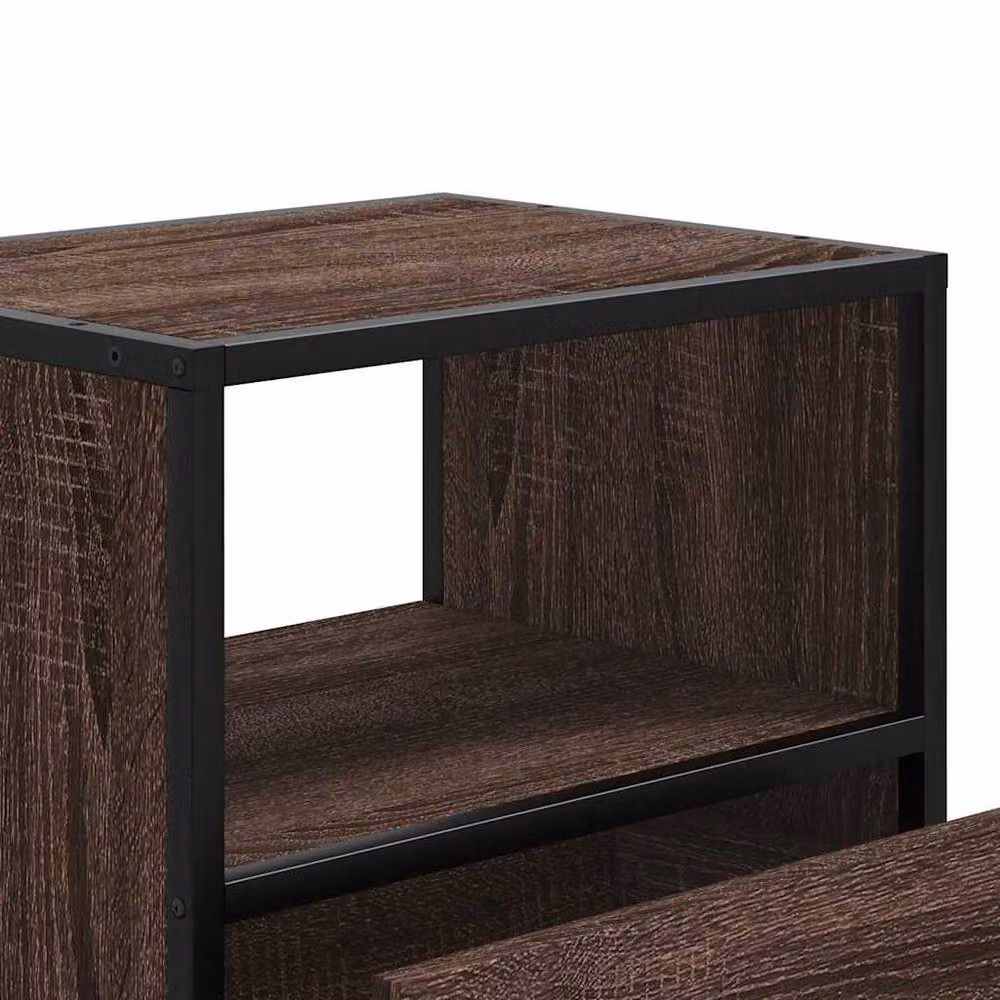 Berkfield Home Set of 2 Durable Wall-mounted Bedside Cabinets in Brown Oak, W: 40 cm, D: 31 cm, H: 39.5 cm – 7