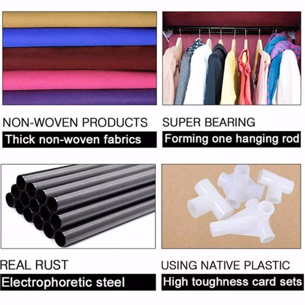 Nordara Black Portable Roll Shutter Wardrobe with Hanging Rod and Internal Shelves W/D/H: 150 x 45 x 175 cm – 4