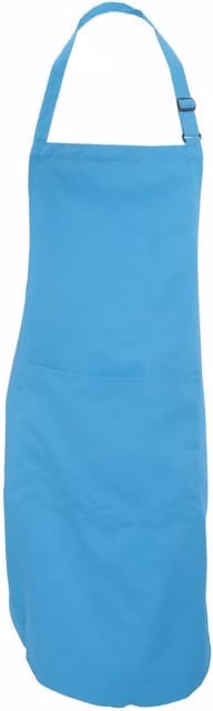 Dennys Catering Bib Apron with Pocket, Mid Blue, One Size