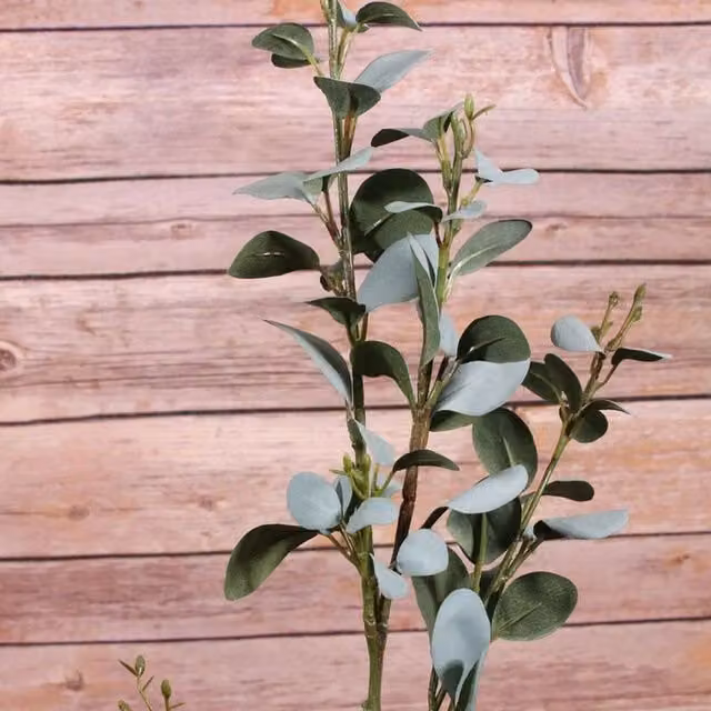 Kingsbury Gifts Artificial Silk Eucalyptus Spray, Green, Height: 81 cm
