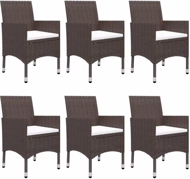 Berkfield Home 7 Piece Modern Acacia Wood and Rattan Garden Dining Set with Cushions in Brown – 1