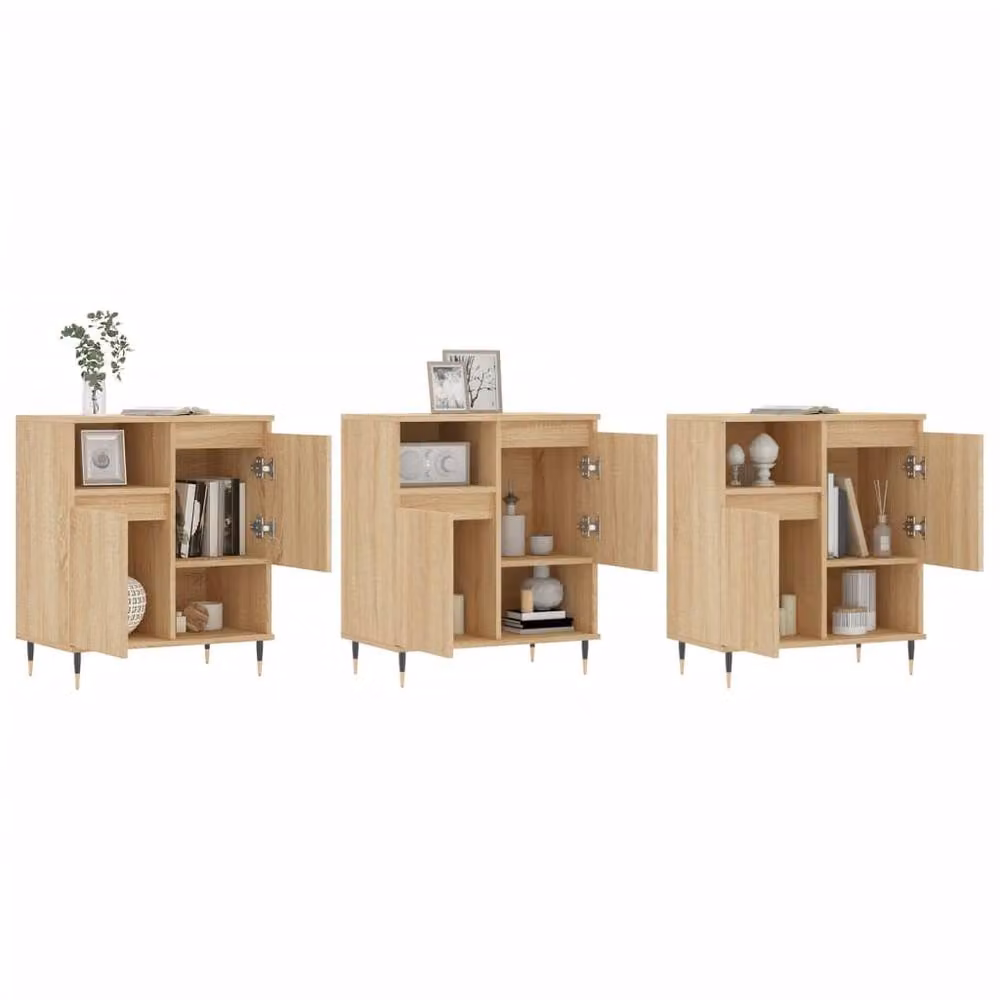 Berkfield Home 3-Piece Sonoma Oak Sideboard Set in Brown Engineered Wood – 3