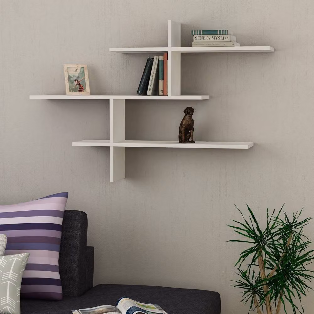 CALICOSY LEO White Wall Mounted Hanging Shelf – 2