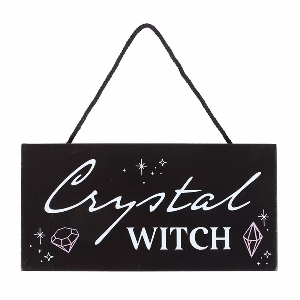 Uniqueful Crystal Witch Hanging Wood Wall Plaque in Black – 3