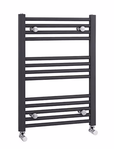 nuie MTY103 Modern Vertical Heated Ladder Towel Rail in Anthracite, W/H: 50 x 70 cm