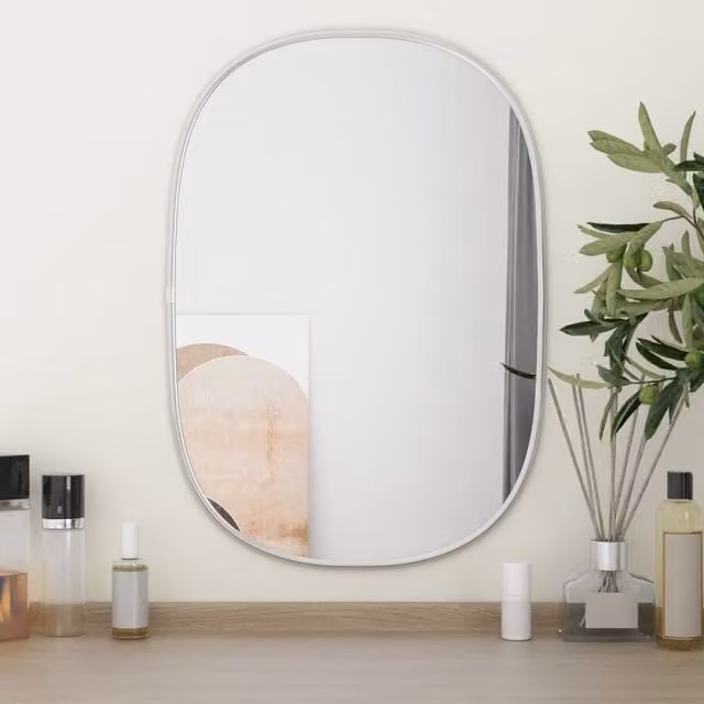 Berkfield Home Minimalist Rectangular Wall Mirror in Silver, W: 50 cm, H: 35 cm – 1
