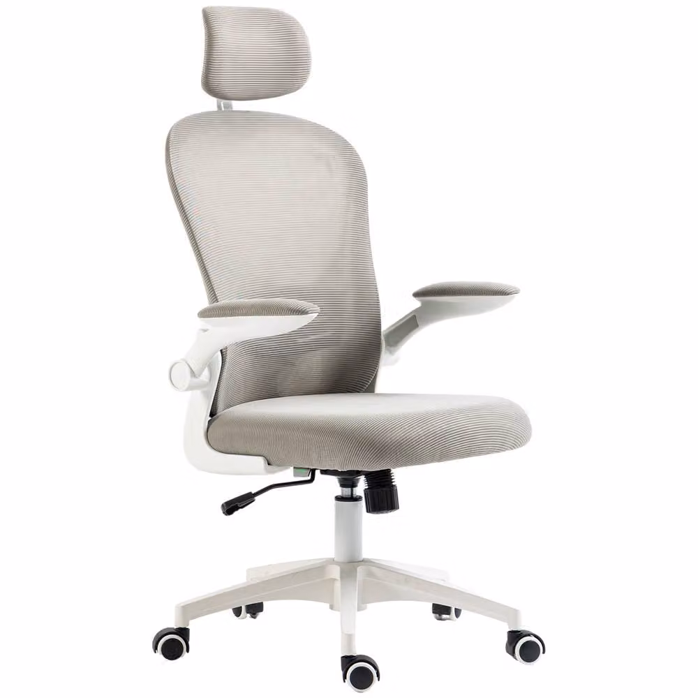 Rolipo Grey Mesh Task Chair with Lumbar Support, Headrest and Armrests – 2