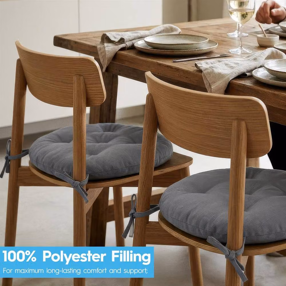 Harbour Housewares Square Seat Pads in Grey, Pack of 2, W/D/H: 40 x 40 x 40 cm – 4