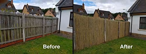 Best Artificial Brown Woven Bamboo Slat Fencing Screening Roll for Garden Privacy, W: 300 cm, H: 200 cm – 6