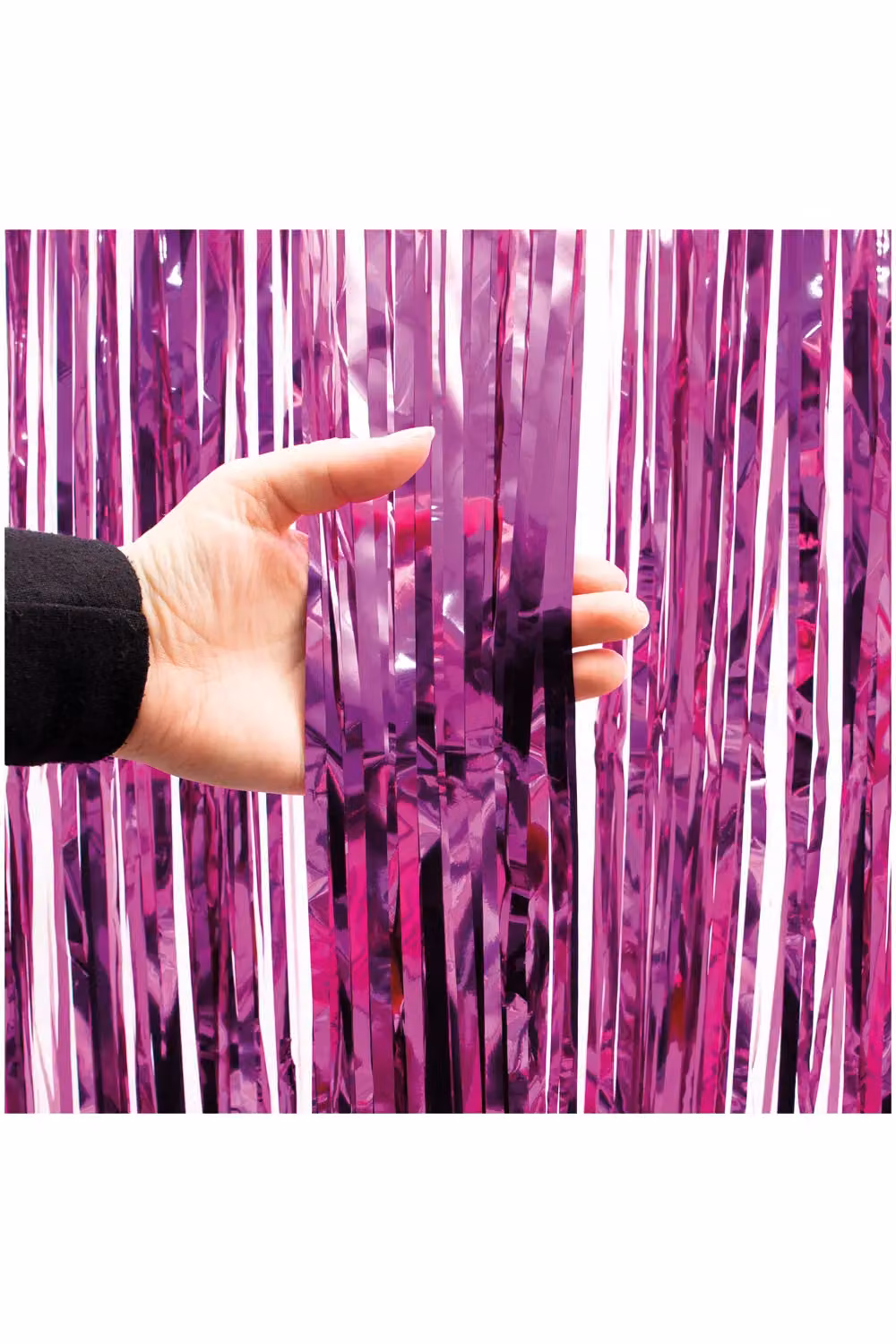 Netagon Metallic Tinsel Curtain, Pink, W: 3 m, H: 1 m – 5