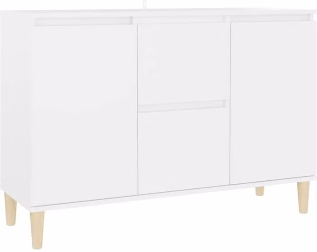 Berkfield Home White Sideboard in Engineered Wood, W/D/H: 103.5 x 35 x 70 cm