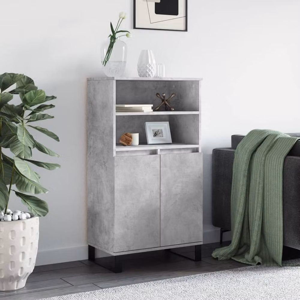 Berkfield Home Industrial Highboard in Concrete Grey, W/D/H: 60 x 36 x 110 cm – 2