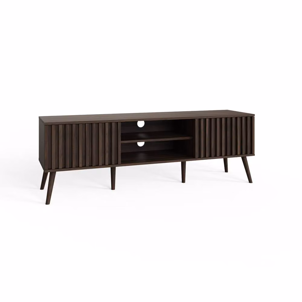 GFW Rowan Mid-Century TV Unit in Walnut Brown – 2