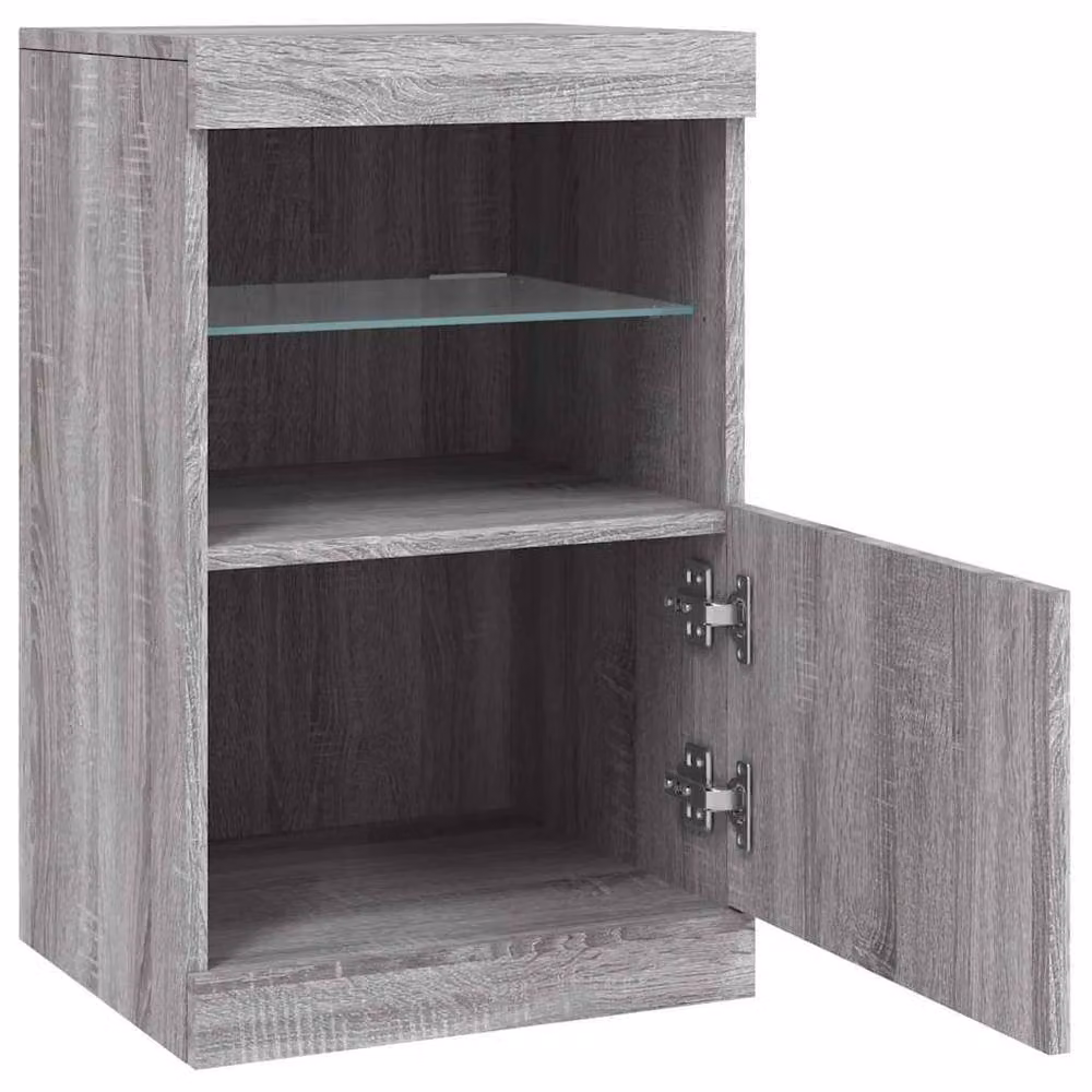 Berkfield Home Modern Grey Sonoma Sideboard with Integrated LED Lights, W: 41 cm, D: 37 cm, H: 67 cm – 5