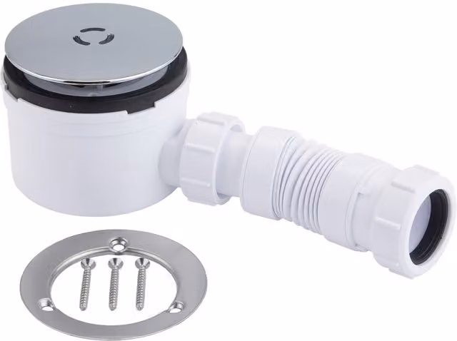 McAlpine 3 Pin Shower Trap with Flex Adaptor in Chrome Silver Brass