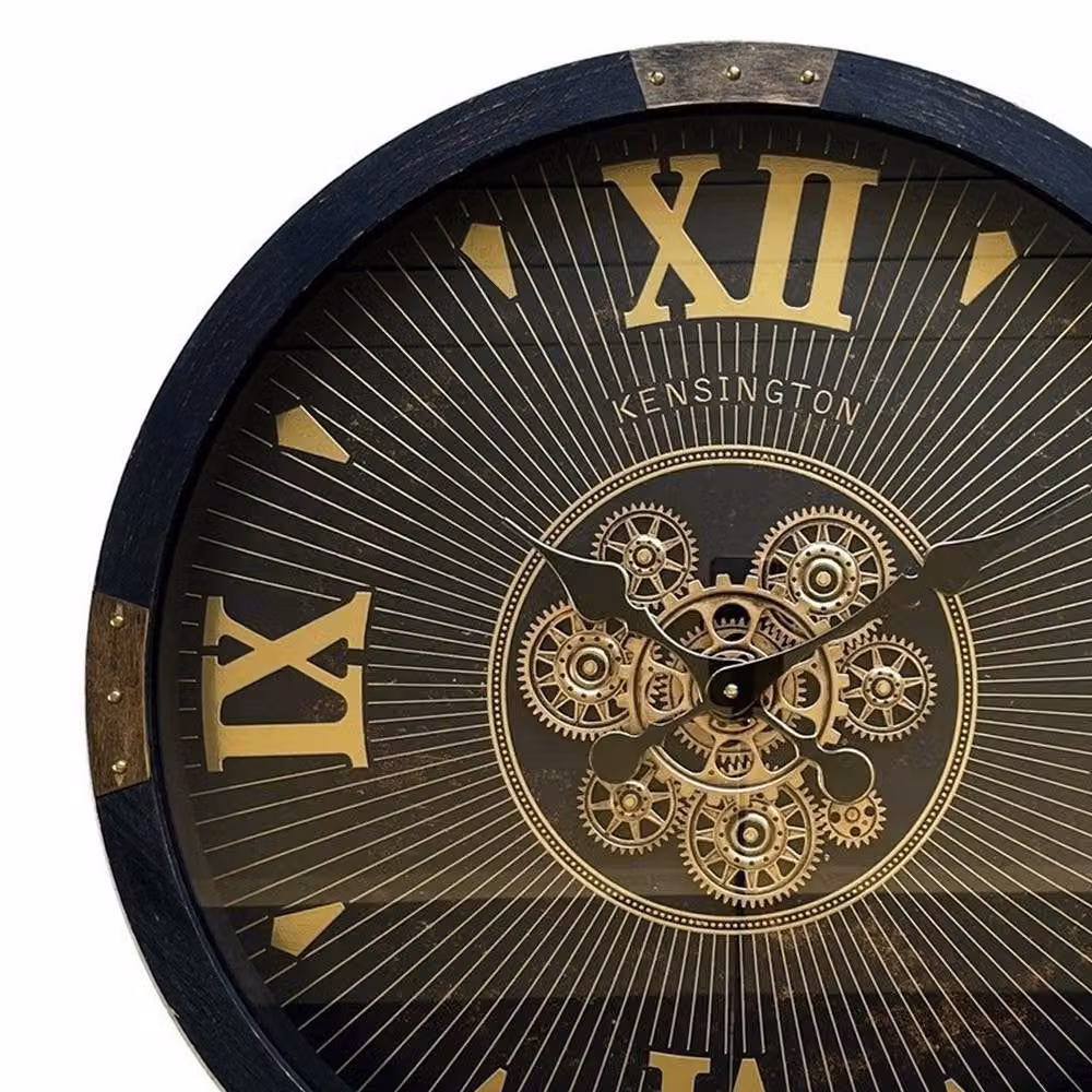 Minster Gear Analog Wall Clock in Black, W64 x H64 x D8 cm – 2