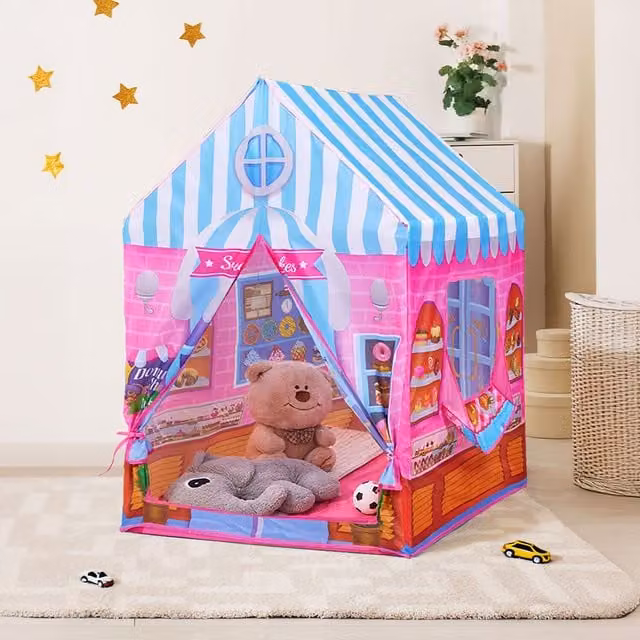 Livingandhome Portable Pretend Playhouse Play Tent in Pink