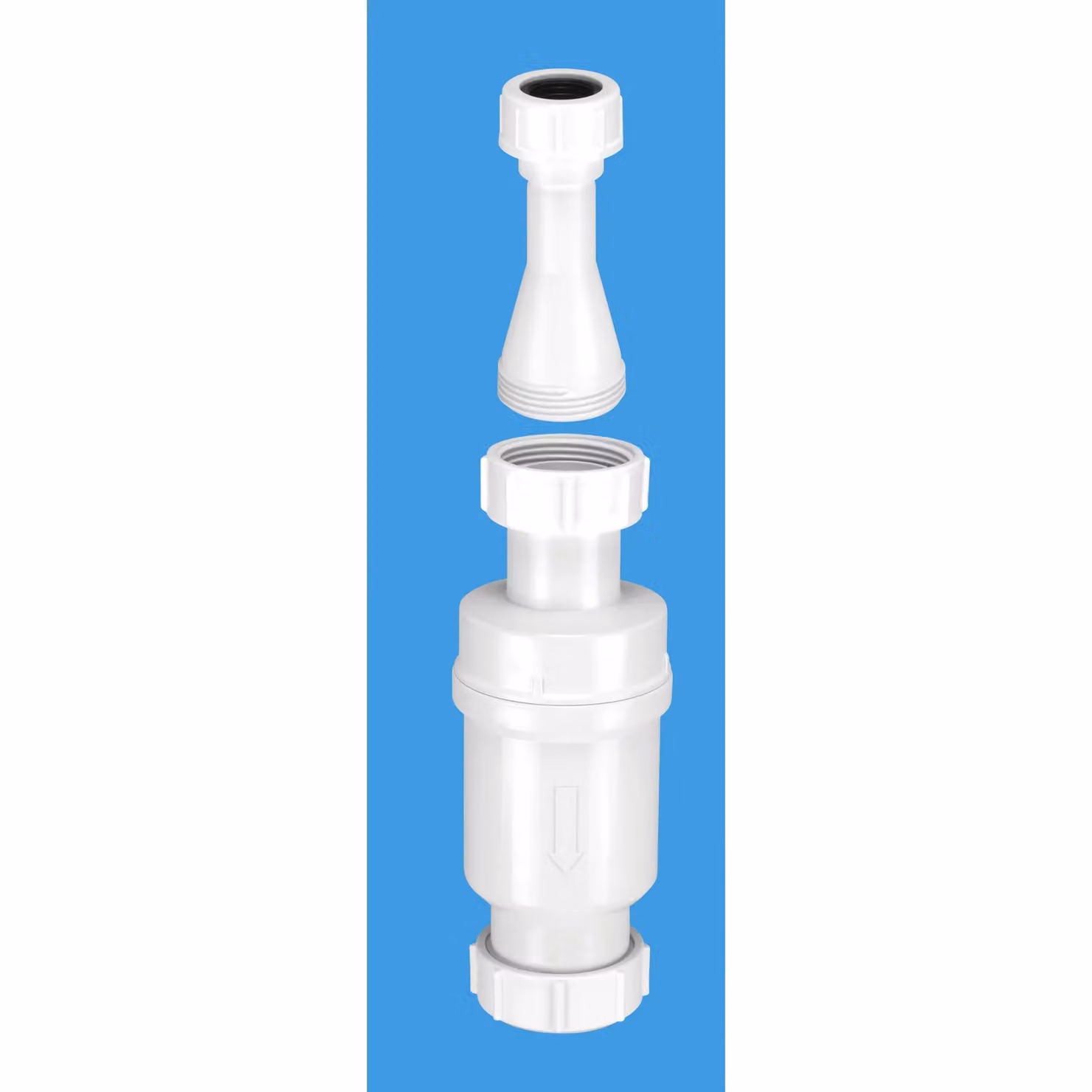 McAlpine MACVALVE-3 Self Closing Waste Valve with Tun Dish Adaptor in Matt White – 2