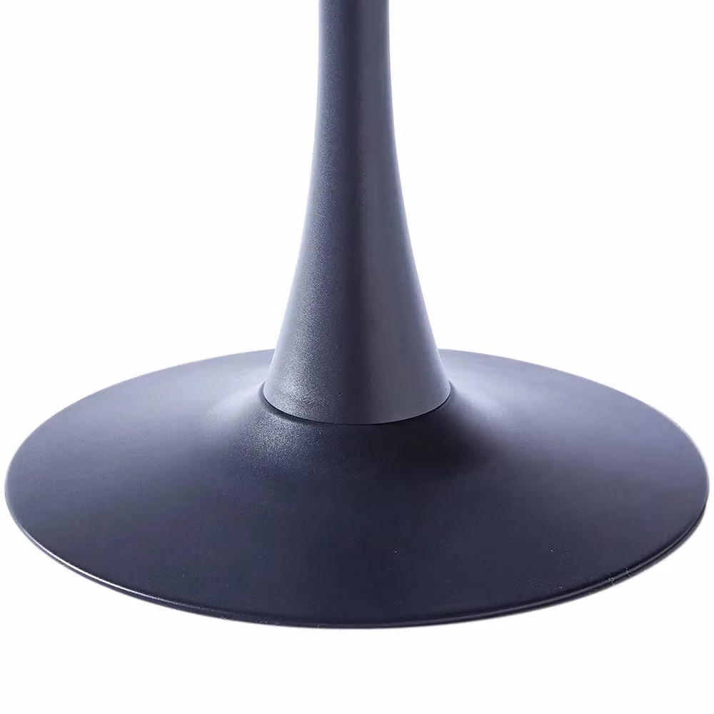 Living and Home Modern Round Dining Table with MDF Top and Metal Base in Black, H 73 cm x W 90 cm – 6