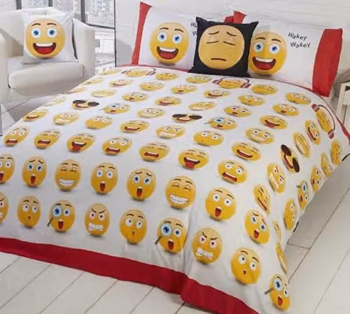Rapport Home Icons Emoji Reversible Polycotton Duvet Cover and Pillowcase Set, Multicolour, W/D/H: 200 x 200 cm – 2