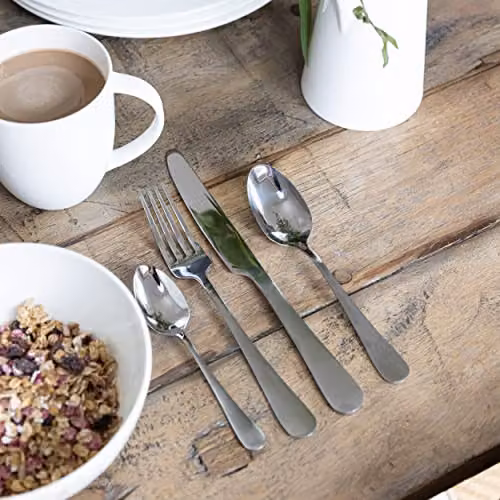Mikasa 16-Piece Brushed Silver Stainless Steel Cutlery Set for 4 Adults – 3