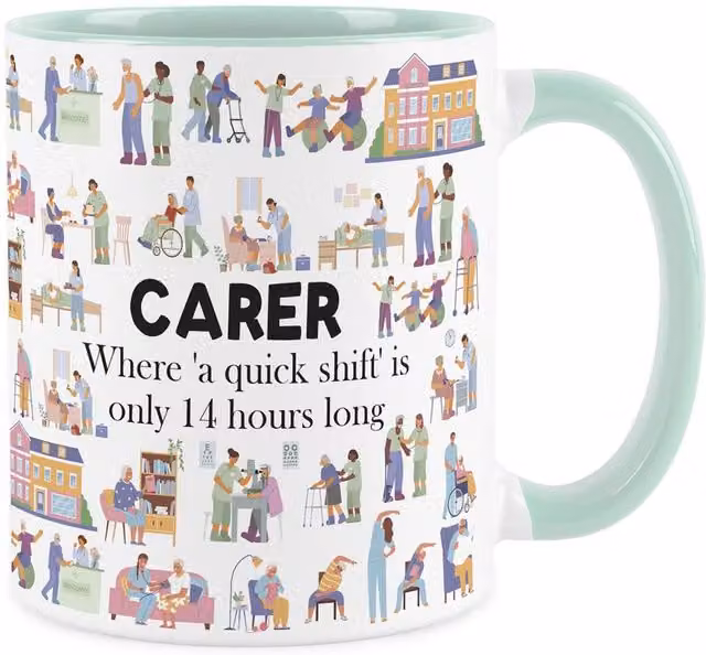 Purely Home Ceramic Novelty Carer Mug in Green