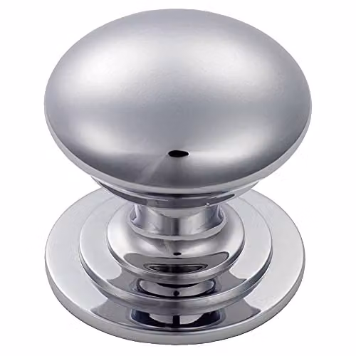 Loops 2 Pack Victorian Round Cupboard Door Knobs in Polished Chrome, 42mm Diameter – 2