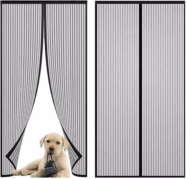 NESTLUNE Magnetic Insect Door Screen Net Magic Mesh Curtain, Black, W: 100 cm, H: 150 cm – 1