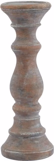 KDMK Mediterranean Tabletop Column Candle Holder for Pillar or Taper Candles, Brown