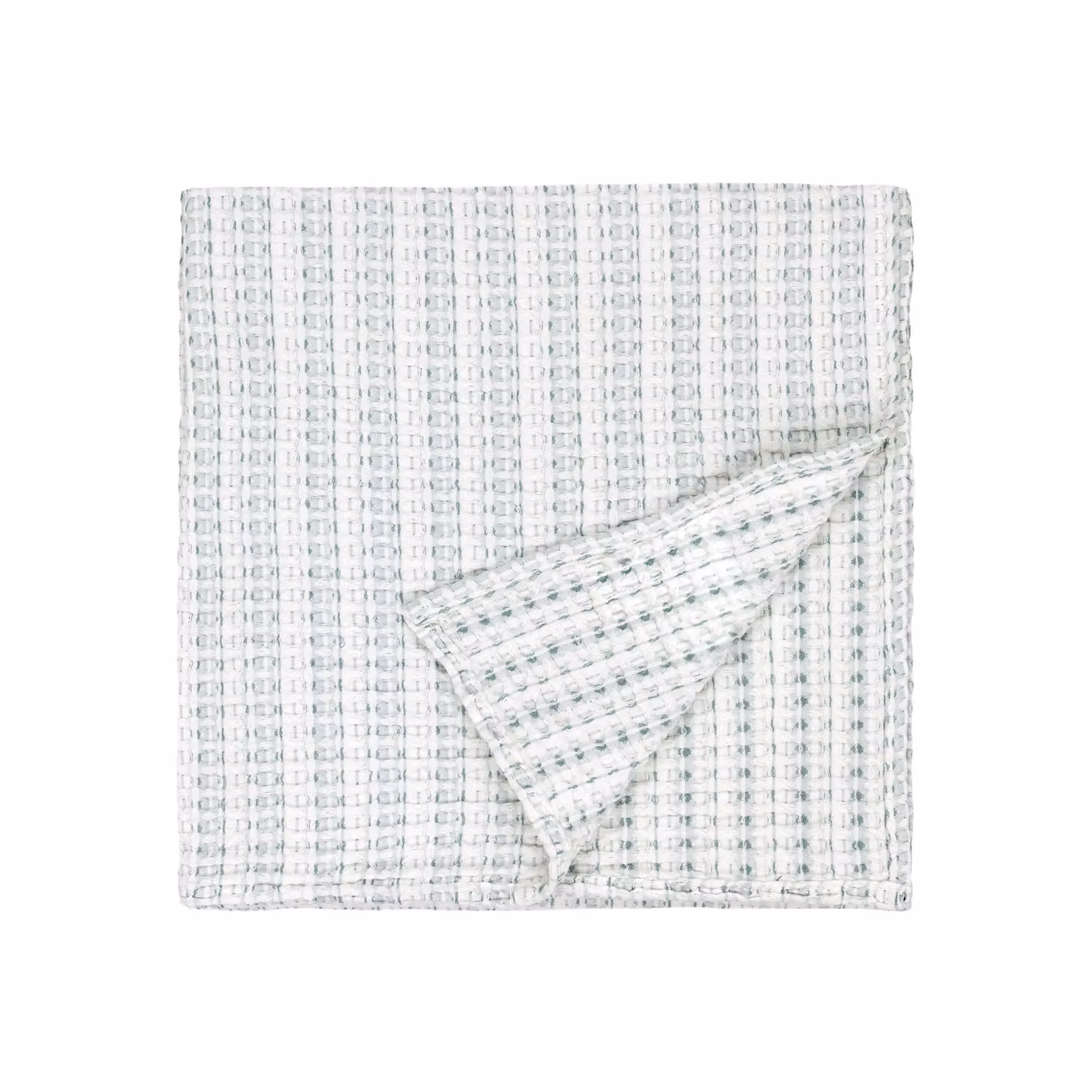 Yard Reversible Waffle Pique Cotton Bedspread in Green, W/D/H: 140 x 220 cm – 2
