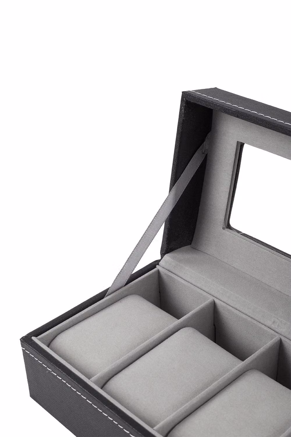 Garden Sanctuary Elegant Black Faux Leather Watch Display Case with 6 Slots – 4