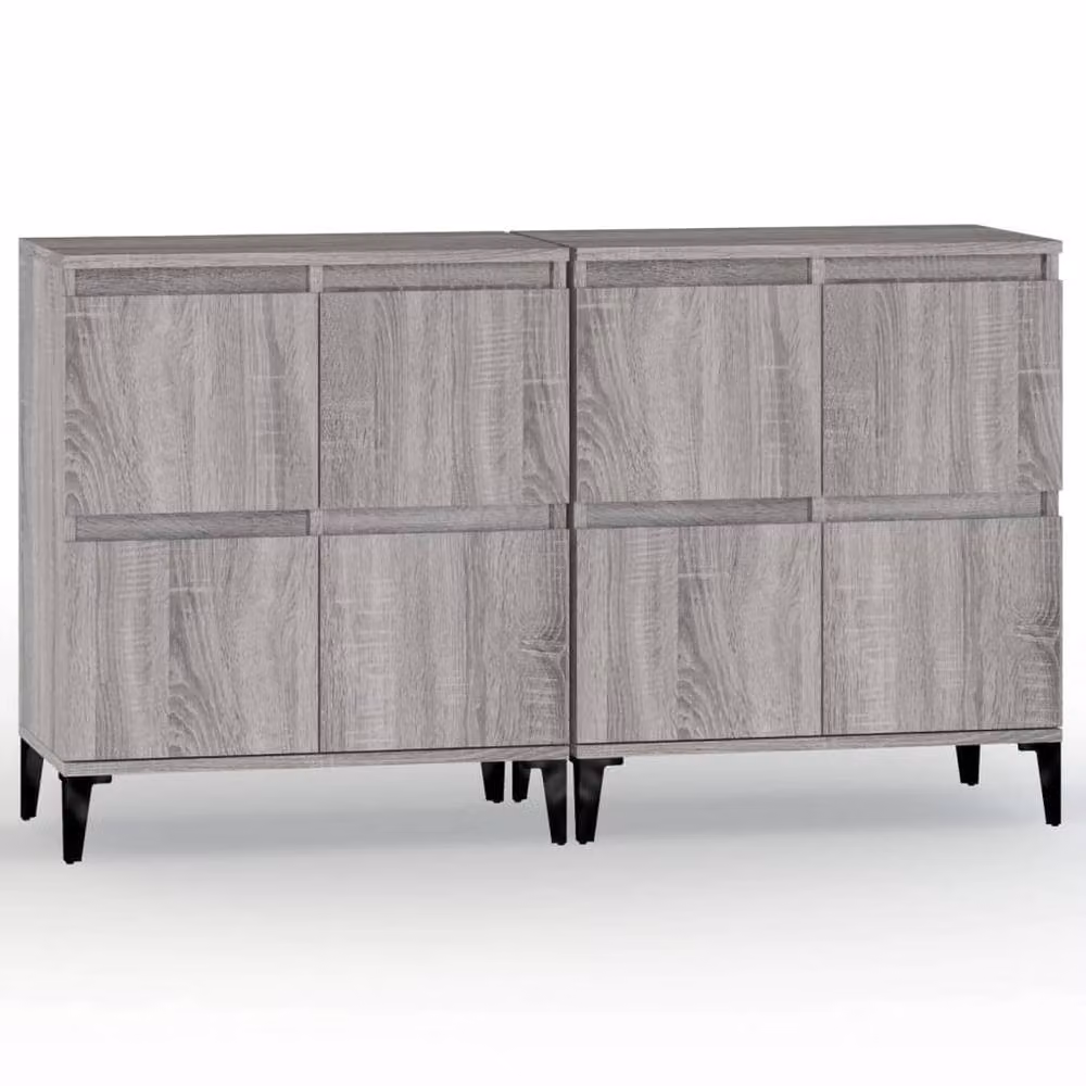 Berkfield Home Set of 2 Grey Sonoma Sideboards in Engineered Wood, W/D/H: 60 x 35 x 70 cm – 2