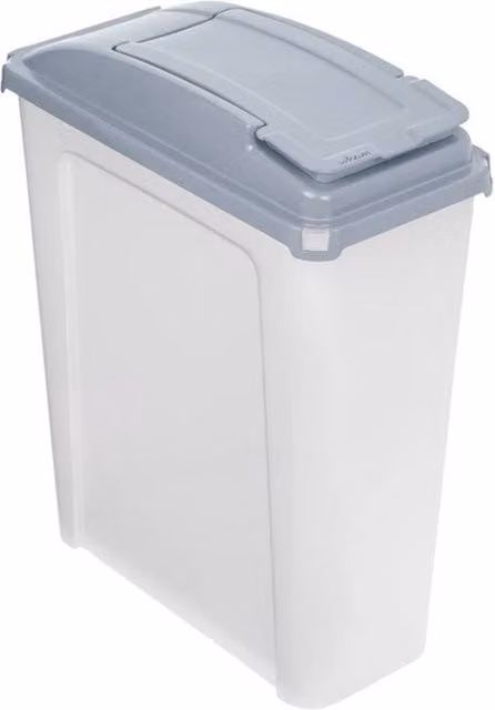 Nordara 25L Slimline Plastic Bin with Flip Lid in Transparent White, H: 51.0 cm, W: 40.0 cm, D: 25.0 cm