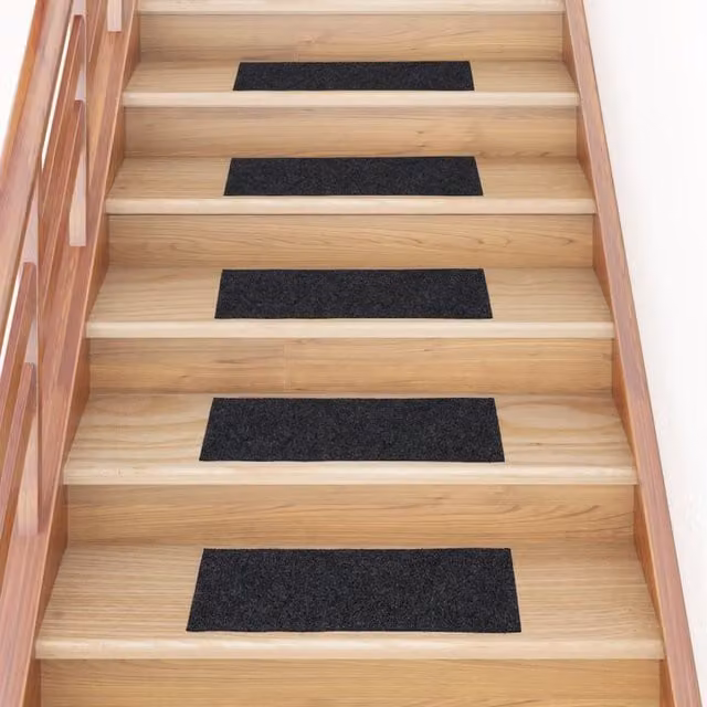 Berkfield Home Self-adhesive Rectangular Stair Mats, 15 Pieces, Grey, W: 60 cm, D: 25 cm – 1
