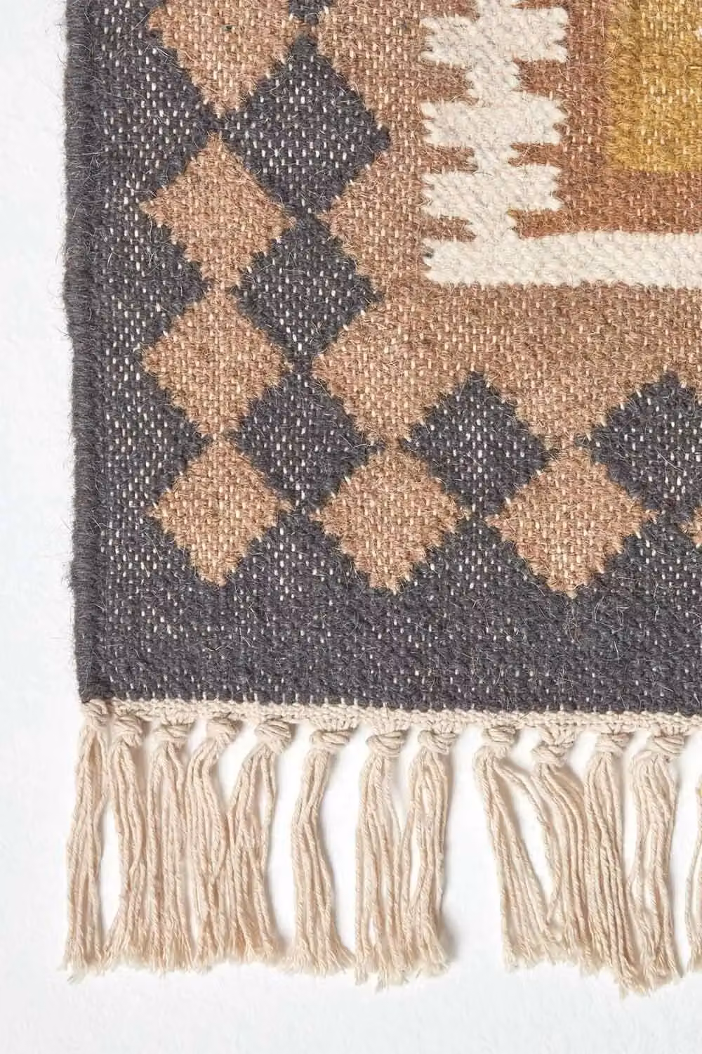 Homescapes Jaipur Handwoven Patterned Kilim Wool and Cotton Rug, Multicolour, W: 120 cm, L: 170 cm – 3