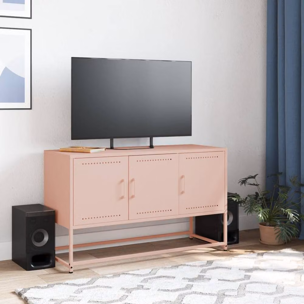 Berkfield Home Pink Metal TV Cabinet W/D/H: 100.5 x 39 x 60.5 cm – 2