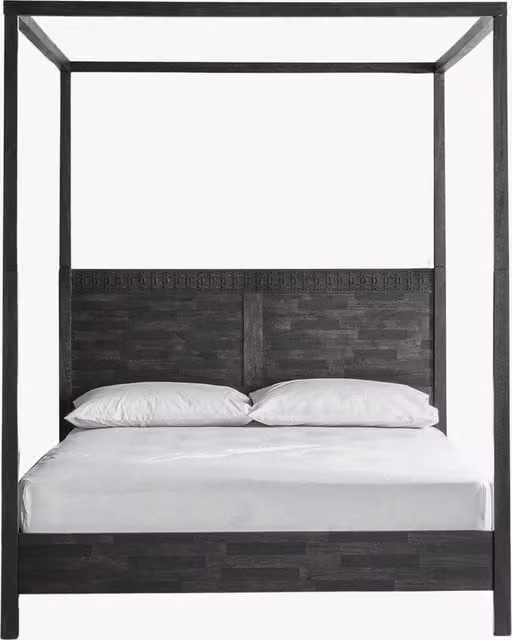 Perch & Parrow Sadie Super King Size Four Poster Bed in Charcoal Grey
