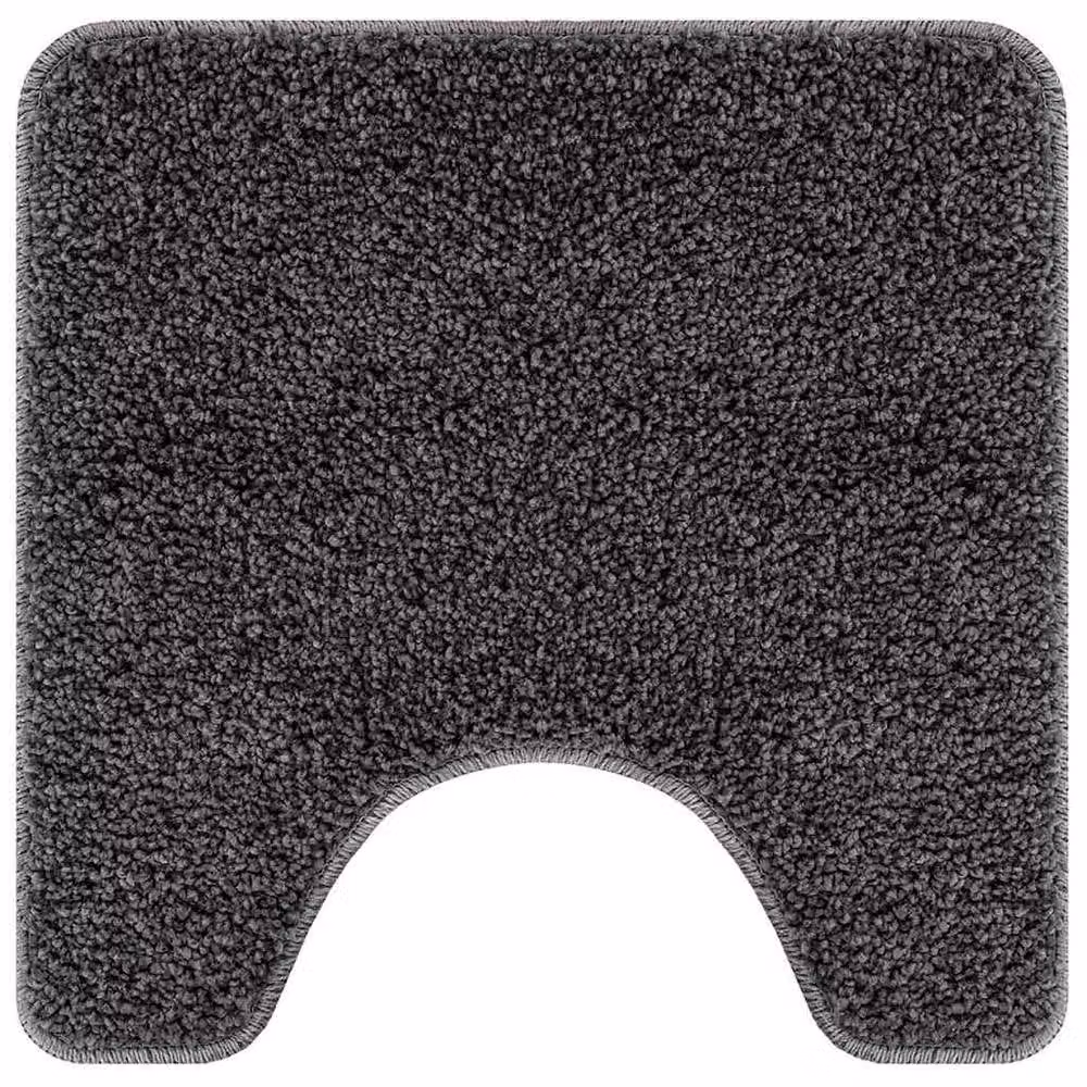 Berkfield Home Modern 2 Piece Non-Slip Bath Mat Set in Dark Grey Microfibre – 5