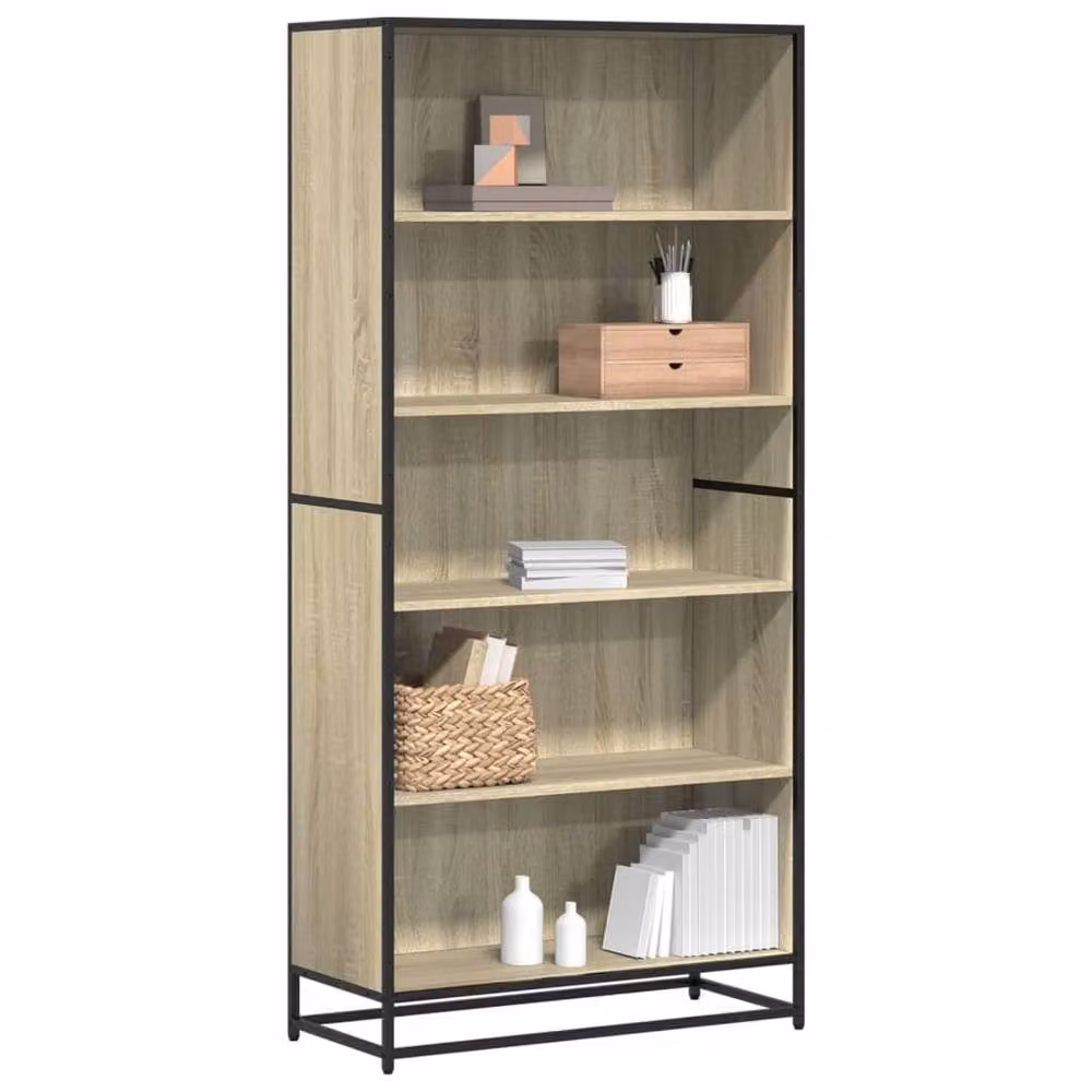 Berkfield Home Sonoma Oak Bookcase in Brown, W/D/H: 80.5 x 35 x 170.5 cm – 2