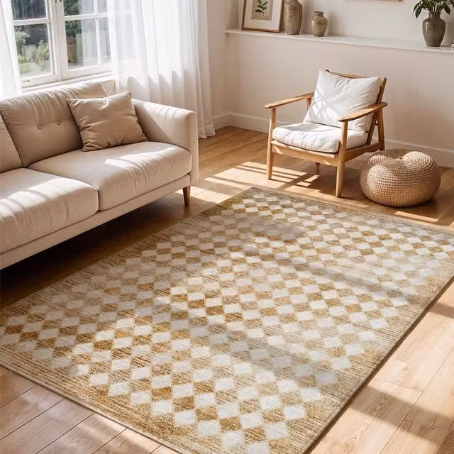 Livabliss Galey Alix Myrtle Avenue Geometric Living Rug in Brown, Green and Ivory with Fringes, W/L: 160 x 230 cm – 1