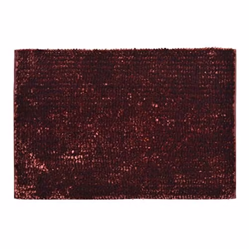 Bobli Super Soft Chenille Bobble Bath Mat in Red, W: 50 cm, D: 80 cm, Non-Slip and Quick-Drying