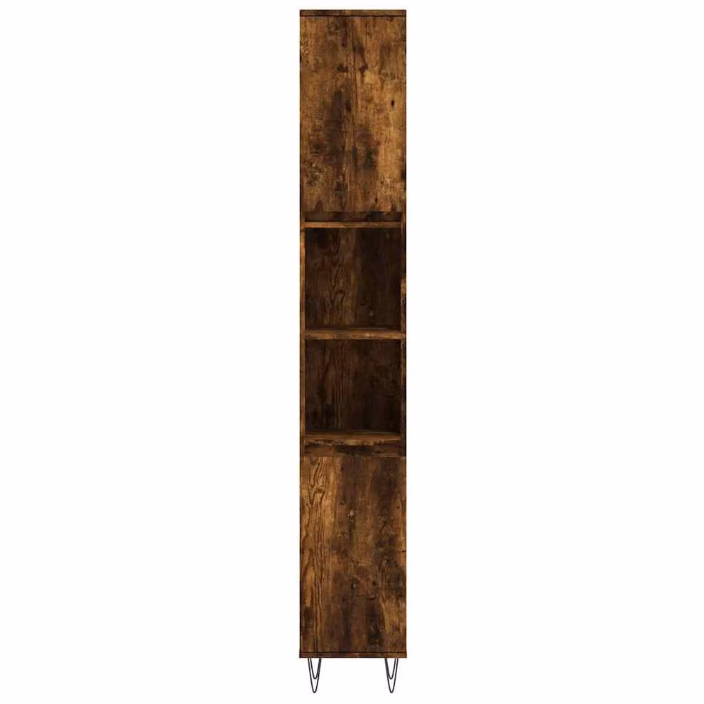 Berkfield Home 3 Piece Modern Freestanding Bathroom Furniture Set in Brown Smoked Oak – 3