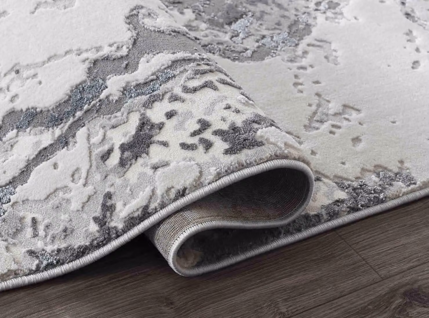 Desire Rugs Picasso Modern Abstract Silver Area Rug, W/D/H: 60 x 220 cm – 6