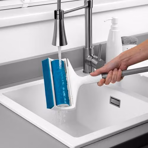 Beldray PetPlus+ Reusable TPR Gel Lint Roller in White and Turquoise with Telescopic Handle and Built-in Squeegee Scraper for Pet Hair on Clothes, Floors and Furniture – 3
