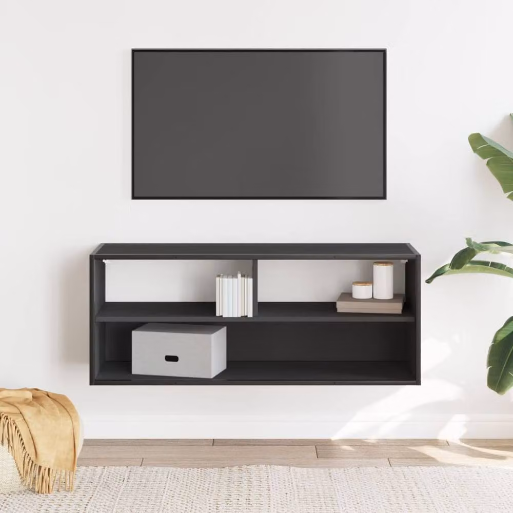 Berkfield Home Industrial TV Cabinet in Black, Made from MDF and Metal, W: 100 cm, D: 31 cm, H: 39.5 cm – 3