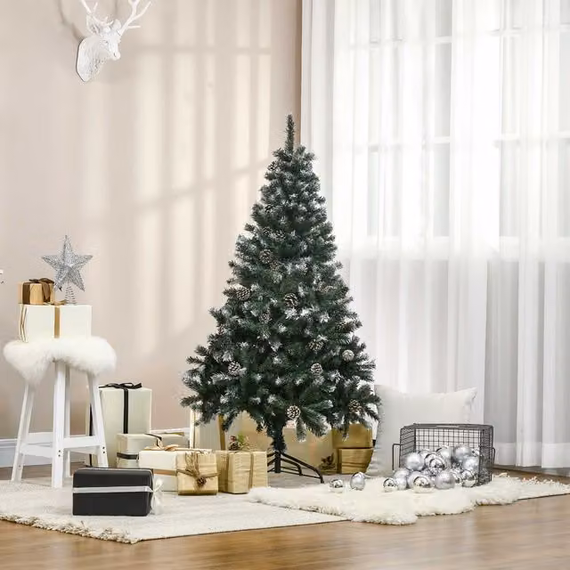 HOMCOM 5ft Green Artificial Christmas Tree