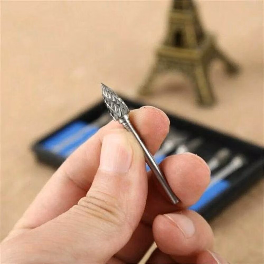 VOGREX 10-Piece Silver Tungsten Steel and Solid Carbide Burrs for Dremel Rotary Tools – 4