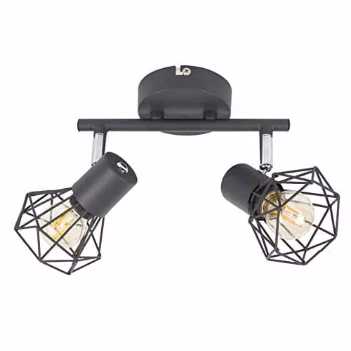 ValueLights Angus Industrial Grey Metal Ceiling Bar Spotlight
