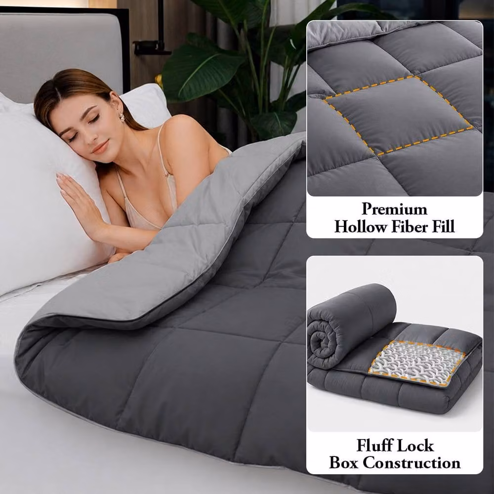 Grace Premium Grey Hollow Fibre All Season Duvet, 10.5 Tog, Single – 5