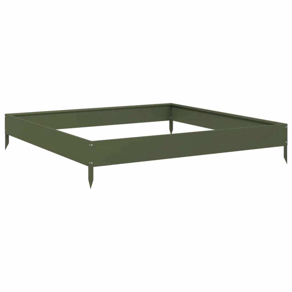 Berkfield Home Garden Steel Raised Bed in Green, W/D/H: 100 x 100 x 18.5 cm – 2
